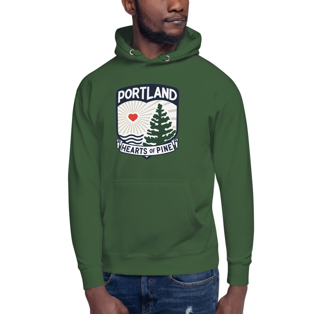 Portland Hearts of Pine Crest Cotton Heritage Premium Hoodie