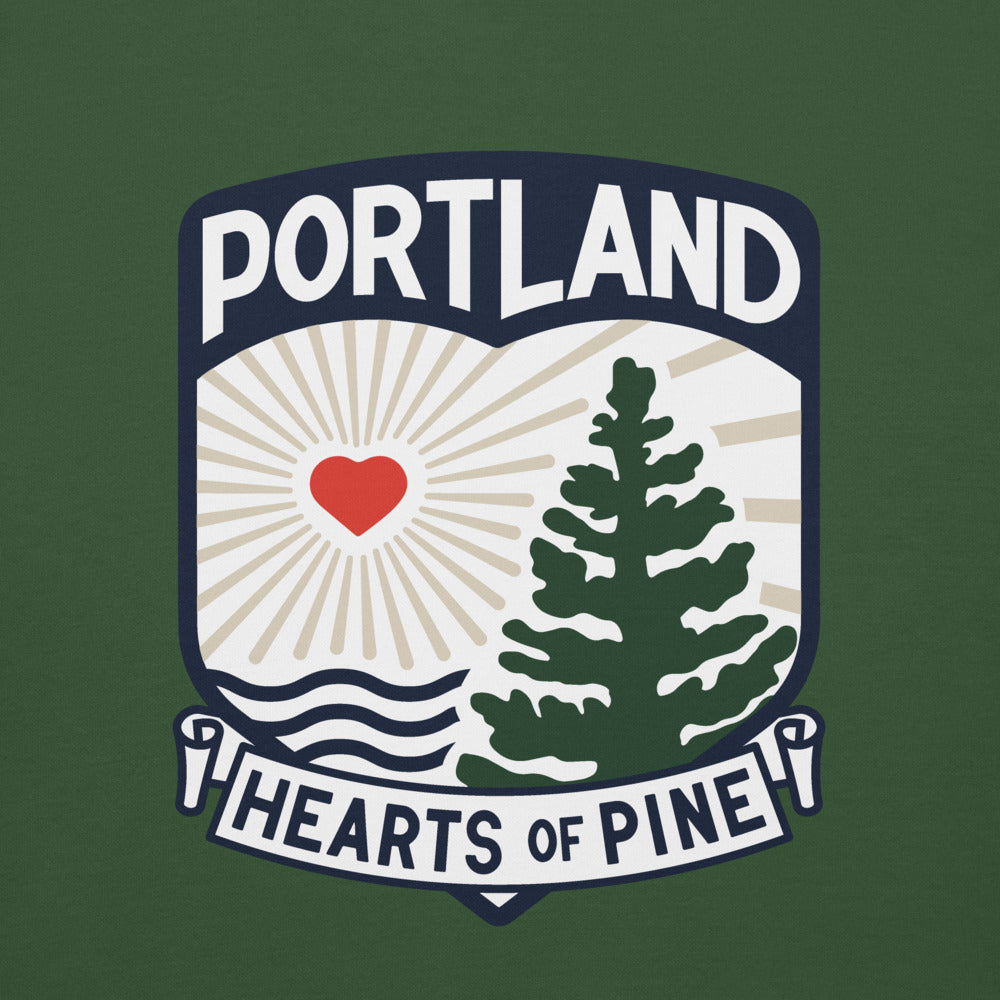 Portland Hearts of Pine Crest Cotton Heritage Premium Hoodie