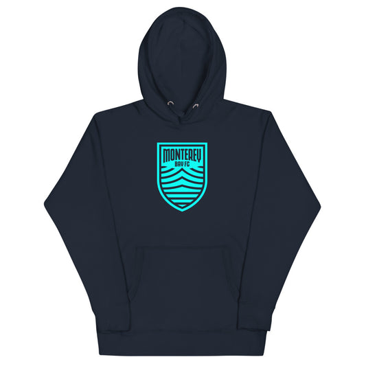 Monterey bay fc crest cotton heritage premium hoodie - navy blazer