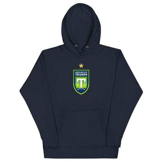 Greenville triumph sc crest unisex premium hoodie - navy blazer