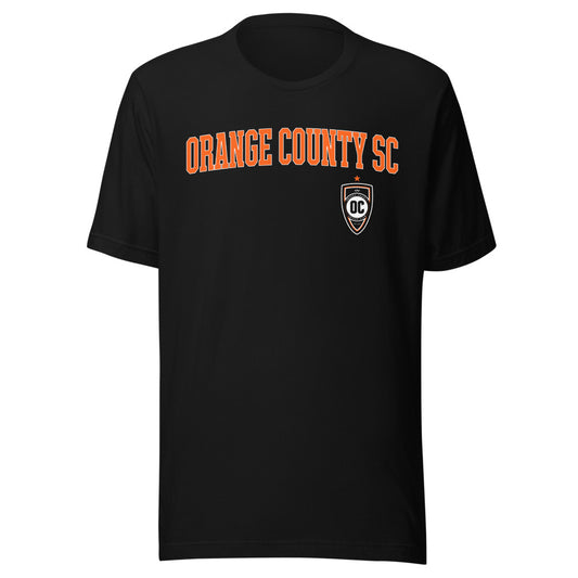 Orange County SC Wordmark Adult T-Shirt Black
