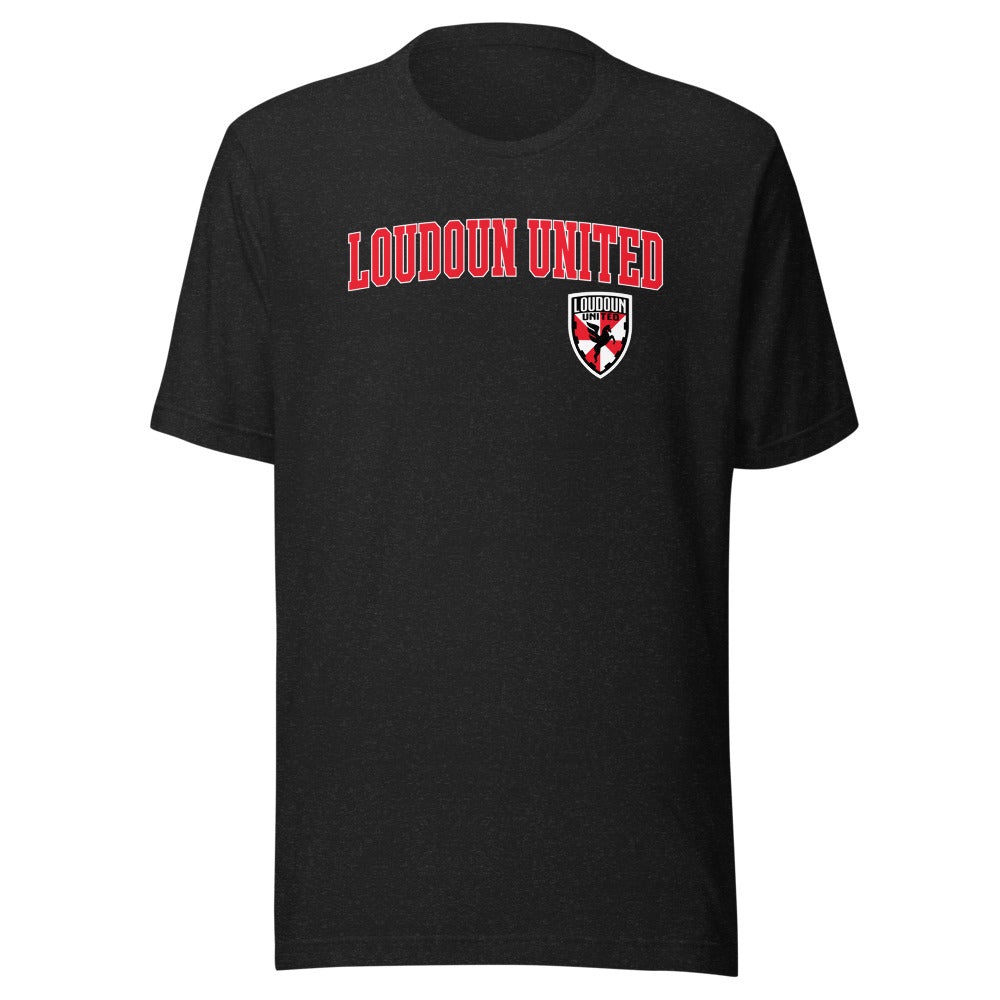 Loudoun United FC Wordmark Adult T-Shirt Black Heather