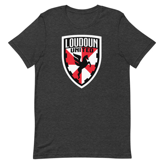 Loudoun united fc crest adult t-shirt - dark grey heather