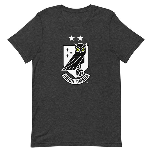 Union omaha omha-crest adult short sleeve t-shirt - dark grey heather