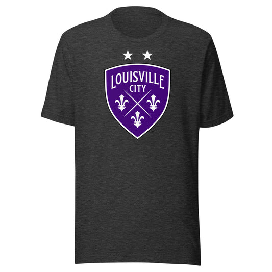 Louisville City FC Crest Adult T-Shirt Dark Grey Heather