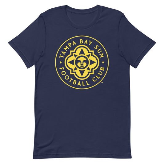 Tampa bay sun fc crest adult t-shirt - navy