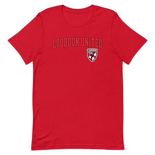 Loudoun united fc wordmark adult t-shirt - red