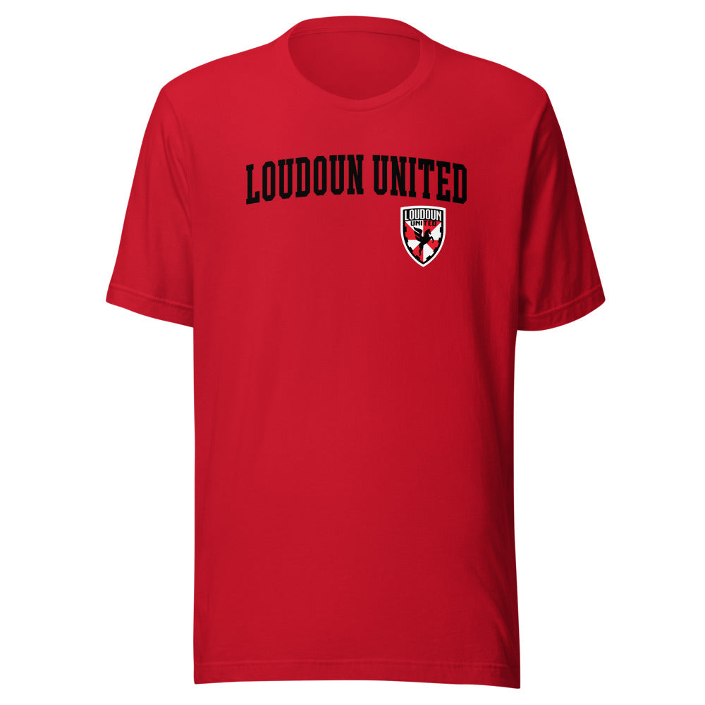 Loudoun United FC Wordmark Adult T-Shirt Red