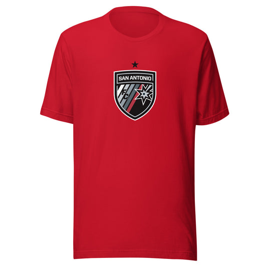 San antonio fc crest adult t-shirt - red