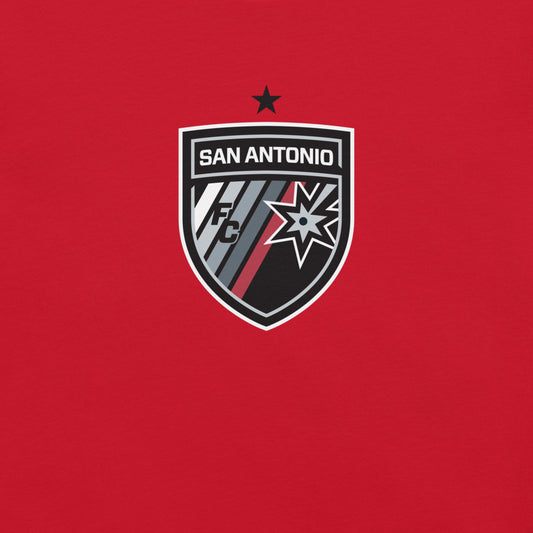 San antonio fc crest adult t-shirt - red