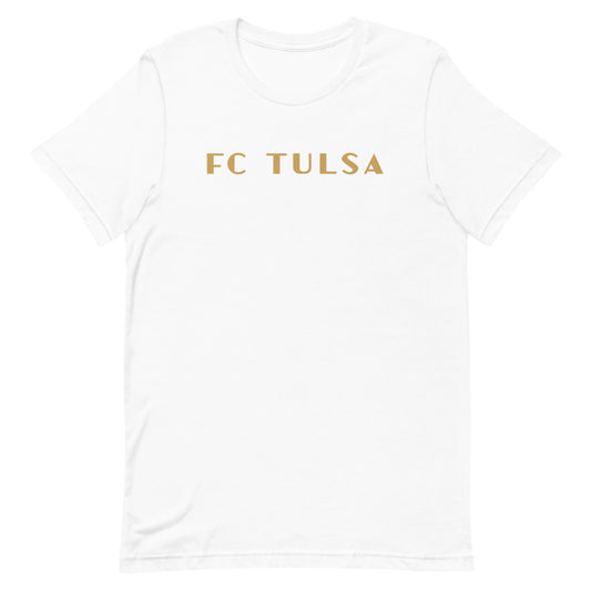 Fc tulsa wordmark adult t-shirt - white