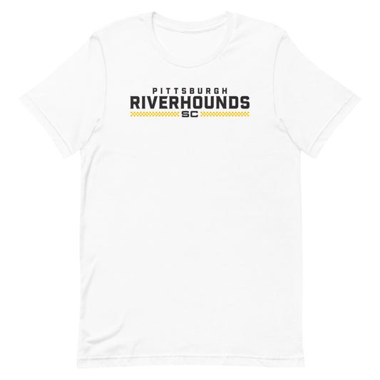 Pittsburgh riverhounds sc wordmark adult t-shirt - white