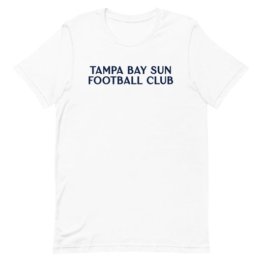 Tampa bay sun fc wordmark adult t-shirt - white