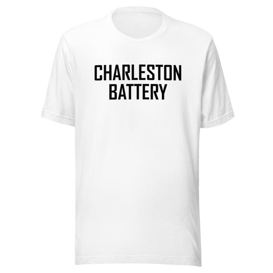 Charleston battery wordmark adult t-shirt - white