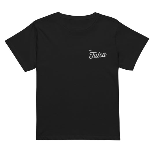 FC Tulsa Embroidered Script Team Women's Cropped T-Shirt