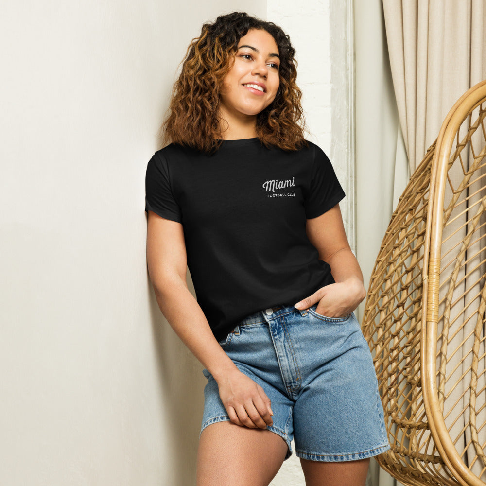 Miami FC Embroidered Script Team Women's Cropped T-Shirt