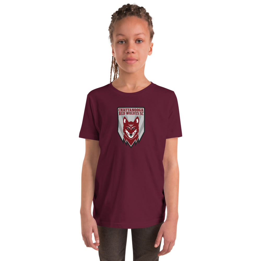 Chattanooga Red Wolves SC Crest Kids T-Shirt